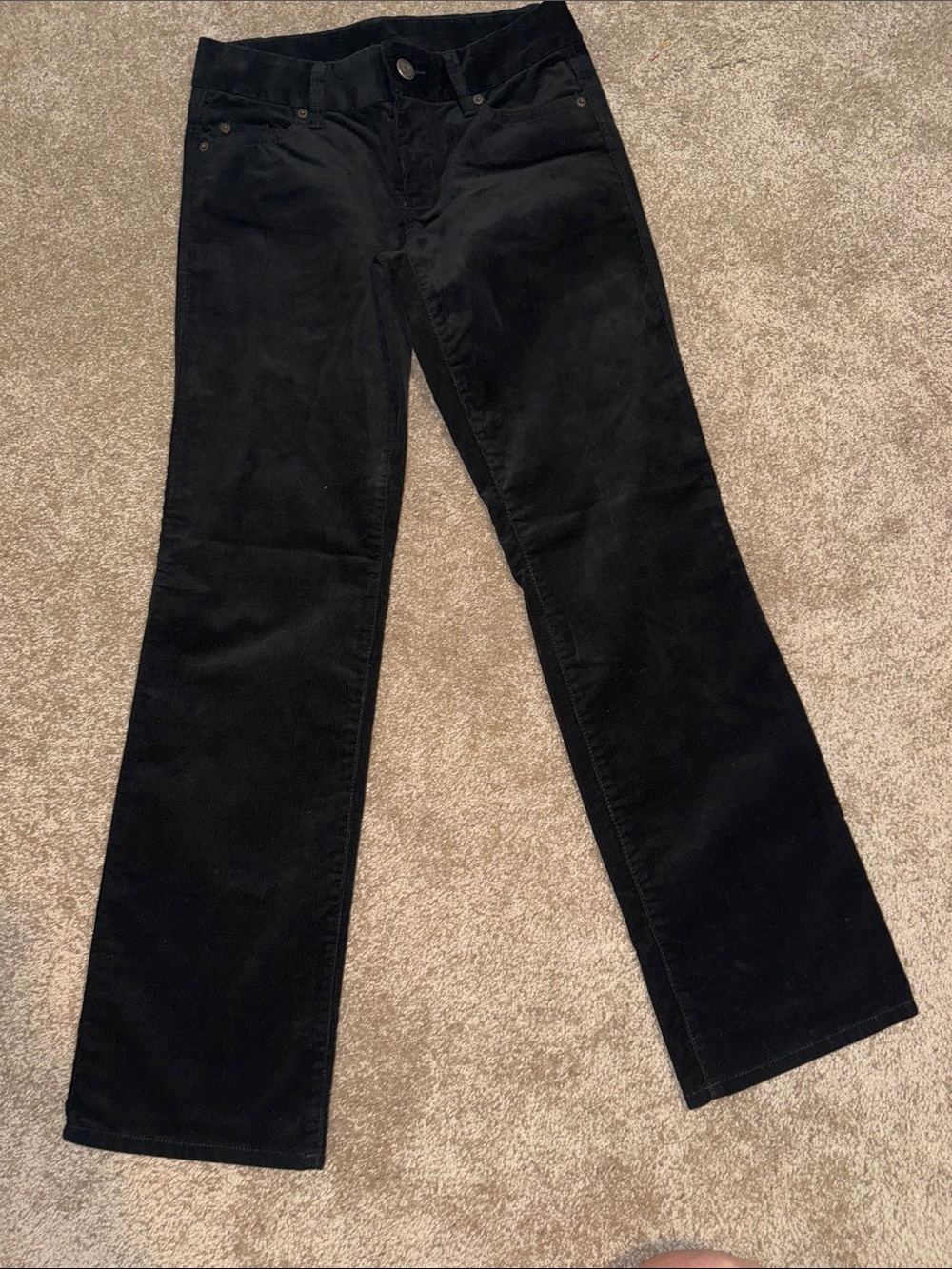 J. Crew Favorite Fit Black Corduroy Bootcut Pants - size 0 Short
